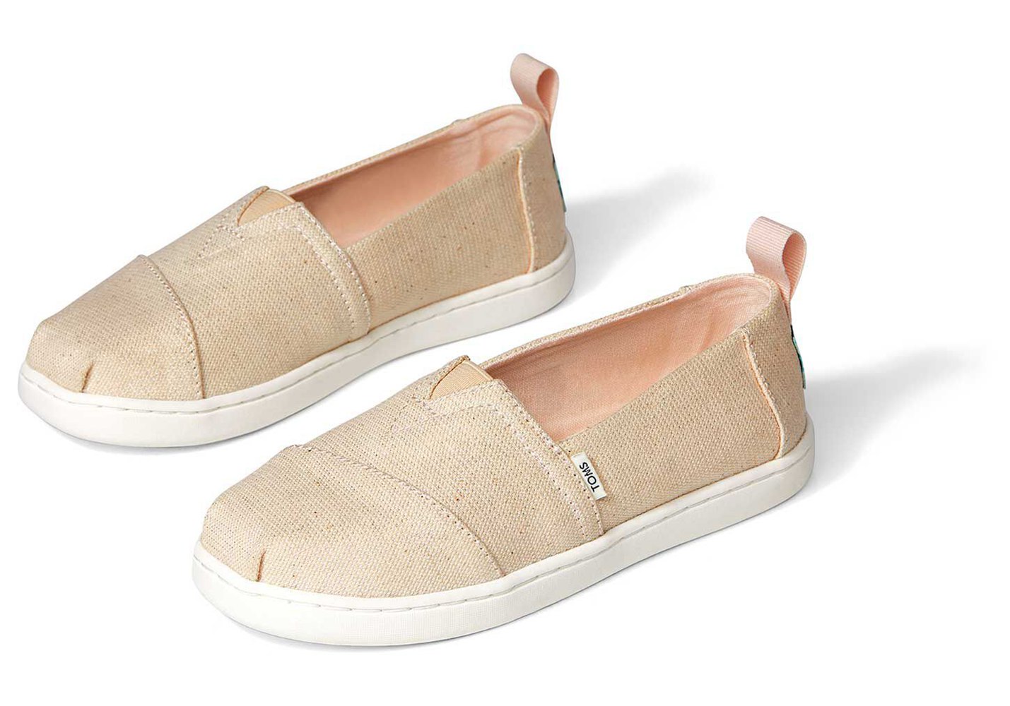 Toms Alpargata Youth Metallic Espadrille Beige - Kids - 41378-YDSW